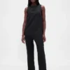 Linen-Blend Shell Tank Top