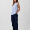 Linen-Blend Shell Tank Top
