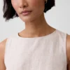 Linen-Blend Shell Tank Top