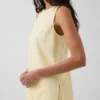 Linen-Blend Shell Tank Top