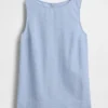 Linen-Blend Shell Tank Top