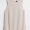 Linen-Blend Shell Tank Top