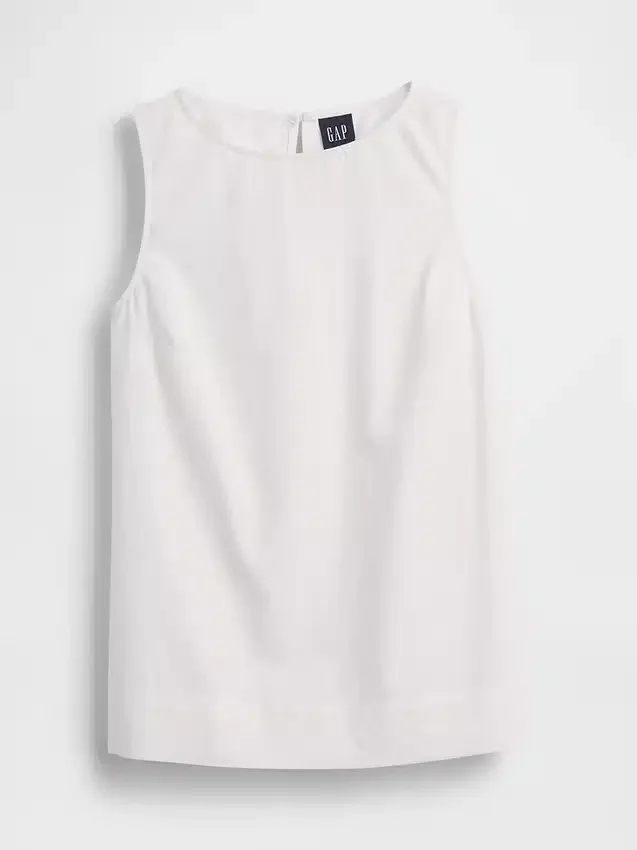 Linen-Blend Shell Tank Top