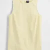 Linen-Blend Shell Tank Top