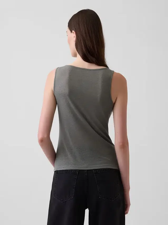 Linen-Blend Tank Top
