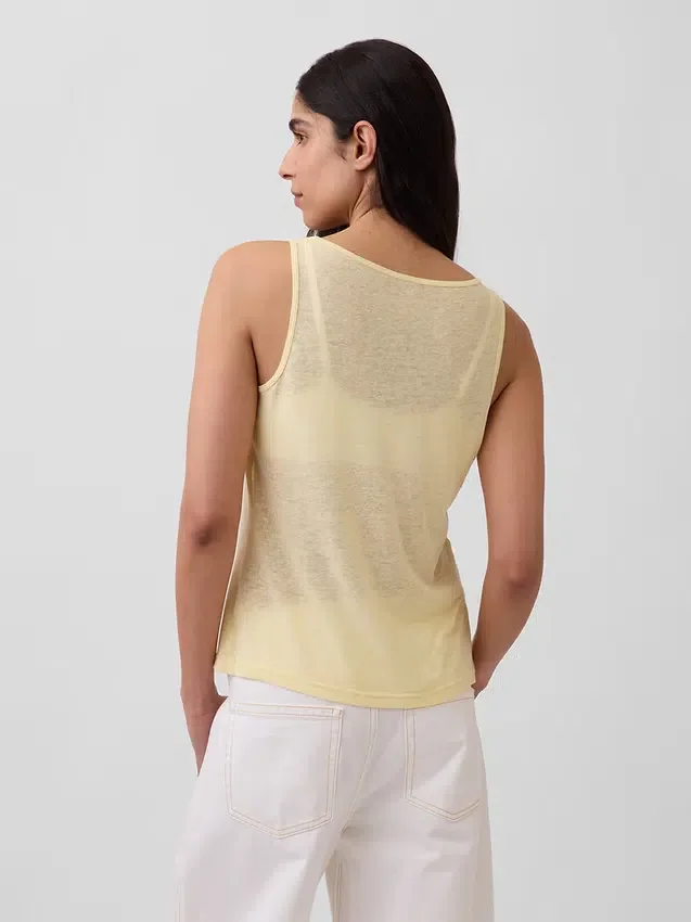 Linen-Blend Tank Top