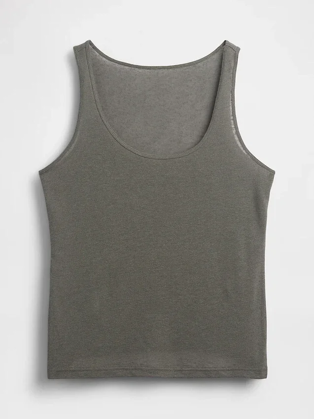 Linen-Blend Tank Top