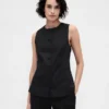 Linen-Blend Tie-Back Longline Vest