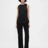 Linen-Blend Tie-Back Longline Vest