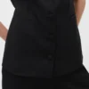 Linen-Blend Tie-Back Longline Vest