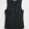 Linen-Blend Tie-Back Longline Vest