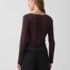 Linen-Blend Tie-Front Cardigan