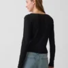Linen-Blend Tie-Front Cardigan