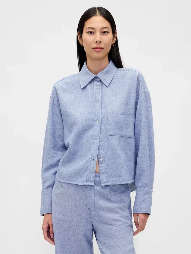 Linen-Cotton Oversized Shirt