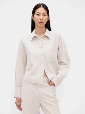 Linen-Cotton Oversized Shirt