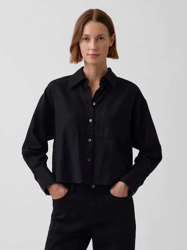 Linen-Cotton Oversized Shirt