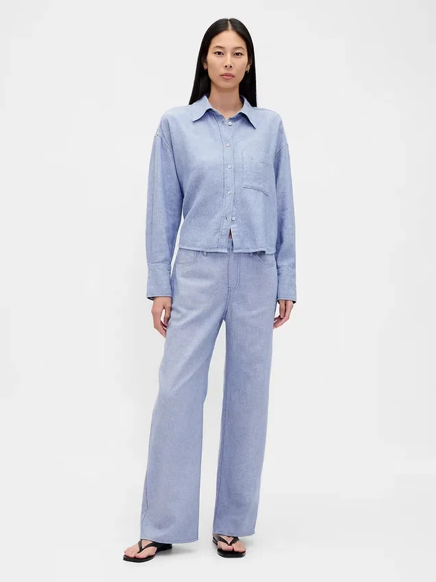 Linen-Cotton Oversized Shirt