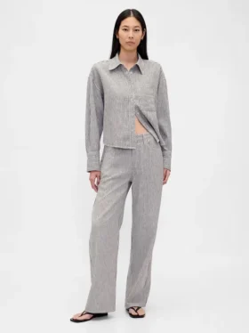 Linen-Cotton Oversized Shirt
