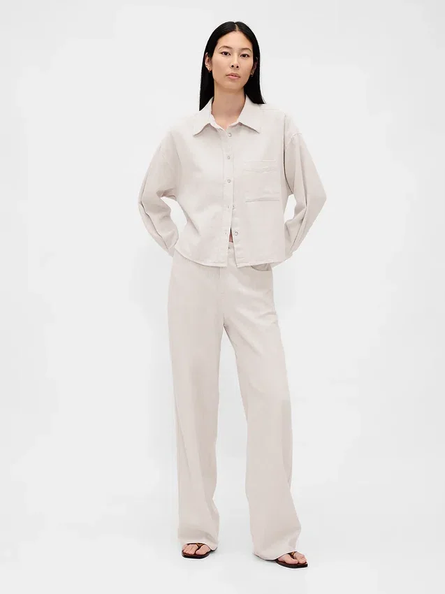 Linen-Cotton Oversized Shirt