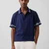 Linen-Cotton Relaxed Straight-Hem Shirt