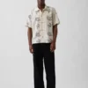Linen-Cotton Relaxed Straight-Hem Shirt