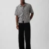 Linen-Cotton Relaxed Straight-Hem Shirt
