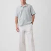 Linen-Cotton Relaxed Straight-Hem Shirt