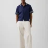 Linen-Cotton Relaxed Straight-Hem Shirt