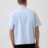 Linen-Cotton Relaxed Straight-Hem Shirt