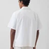 Linen-Cotton Relaxed Straight-Hem Shirt