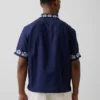 Linen-Cotton Relaxed Straight-Hem Shirt