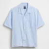 Linen-Cotton Relaxed Straight-Hem Shirt
