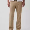 Linen-Cotton Relaxed Straight Trousers