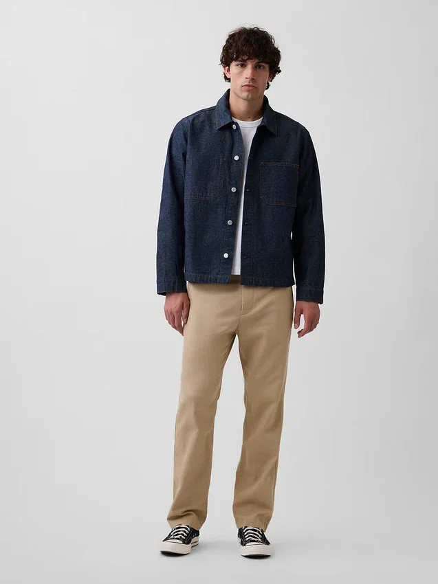Linen-Cotton Relaxed Straight Trousers