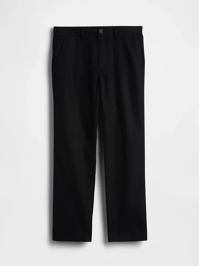 Linen-Cotton Relaxed Straight Trousers