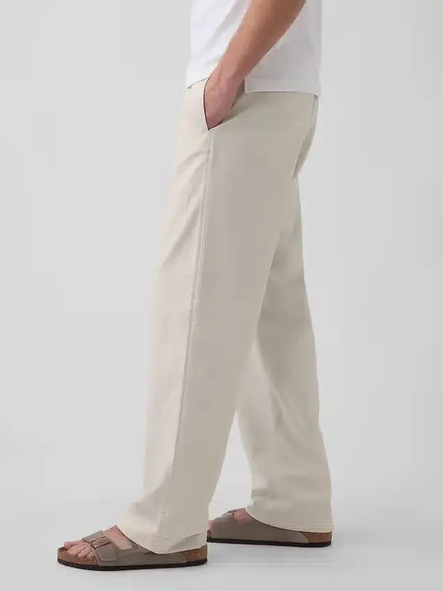 Linen-Cotton Relaxed Taper Easy Pants