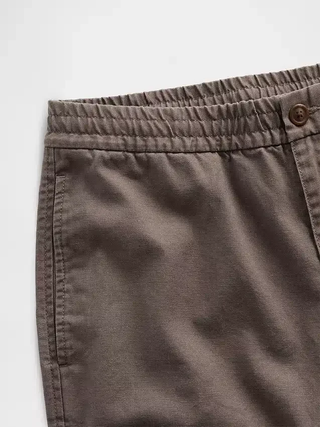 Linen-Cotton Relaxed Taper Easy Pants