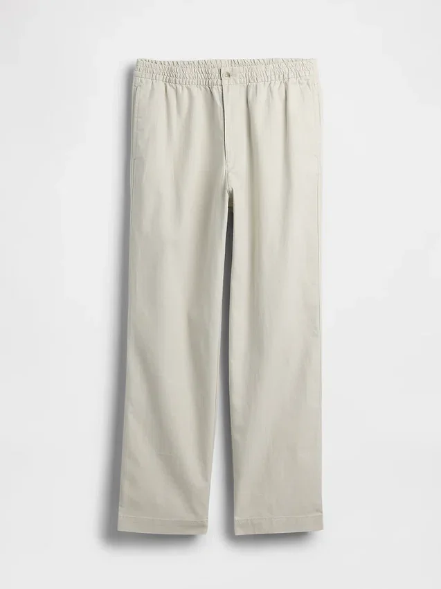 Linen-Cotton Relaxed Taper Easy Pants