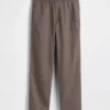 Linen-Cotton Relaxed Taper Easy Pants
