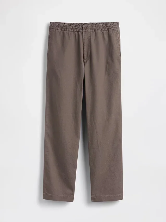 Linen-Cotton Relaxed Taper Easy Pants