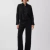 Linen-Cotton Wide-Leg Pants