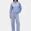 Linen-Cotton Wide-Leg Pants