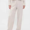 Linen-Cotton Wide-Leg Pants