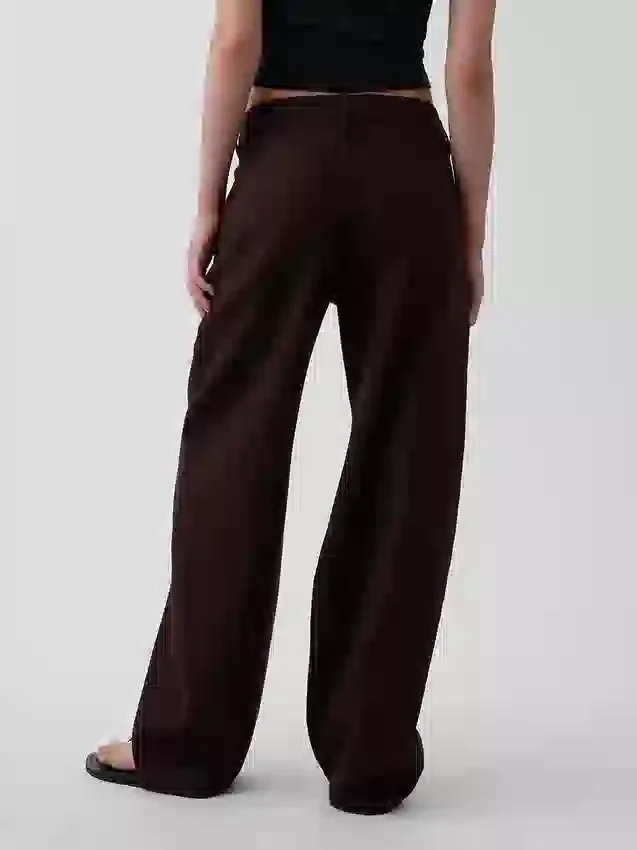 Linen-Cotton Wide-Leg Pants