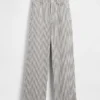 Linen-Cotton Wide-Leg Pants
