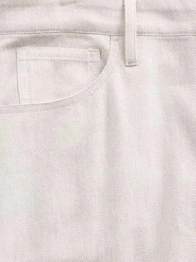 Linen-Cotton Wide-Leg Pants
