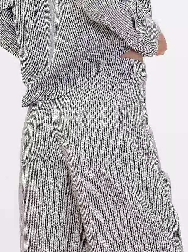 Linen-Cotton Wide-Leg Pants