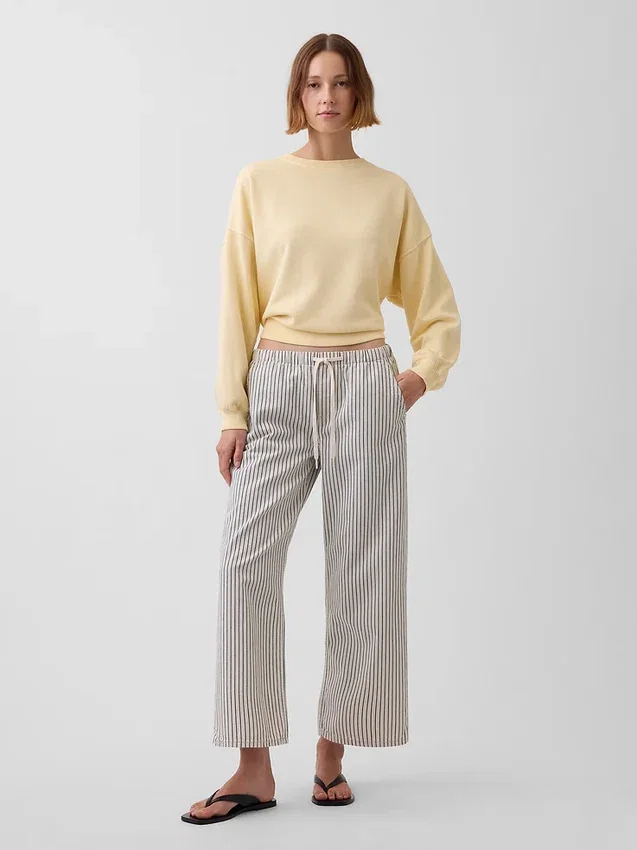 Low Rise '90S Loose Easy Crop Stripe Jeans