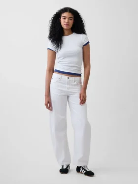 Low Rise Barrel Jeans