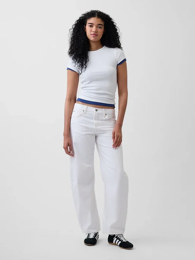 Low Rise Barrel Jeans